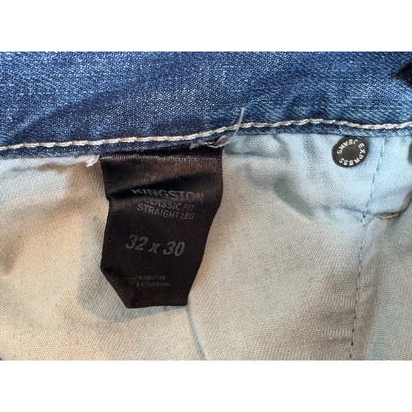 Express Kingston Straight Leg Jeans Mens 32x30 Blue Denim Trendy Classic Fit - Picture 5 of 8